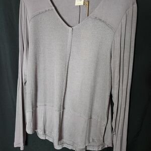 White Crow Gray Long Sleeve Blouse